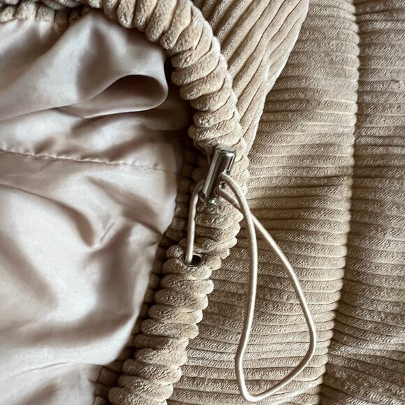 7 for All Mankind Women's Corduroy Cropped Puffer Jacket Tan Brown | Size S - Picture 5 of 9